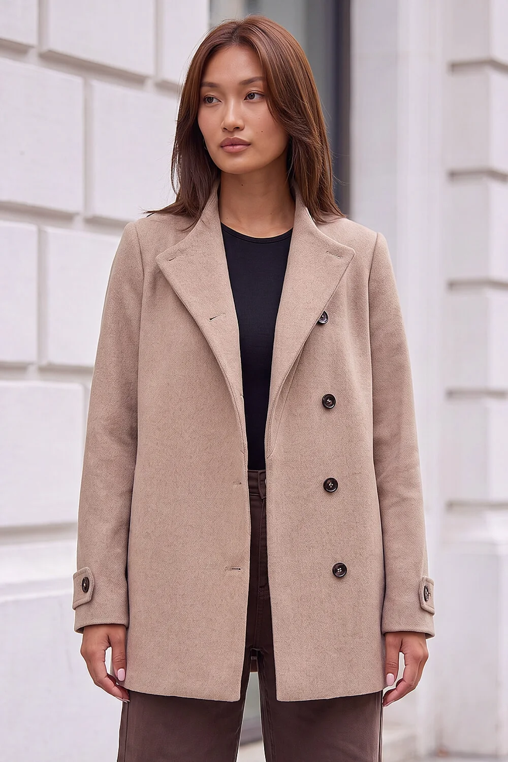 Roman Natural Funnel Neck Coat - 20 Image 1