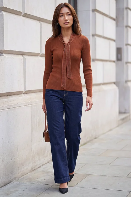 Roman Bronze Hotfix Tie Knit Top - 12 Image 2