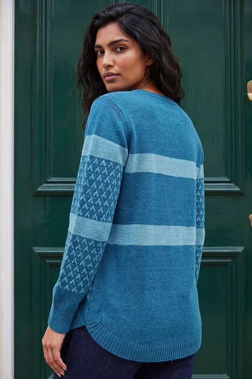 Roman Teal Stripe Jumper - 20 Image 3