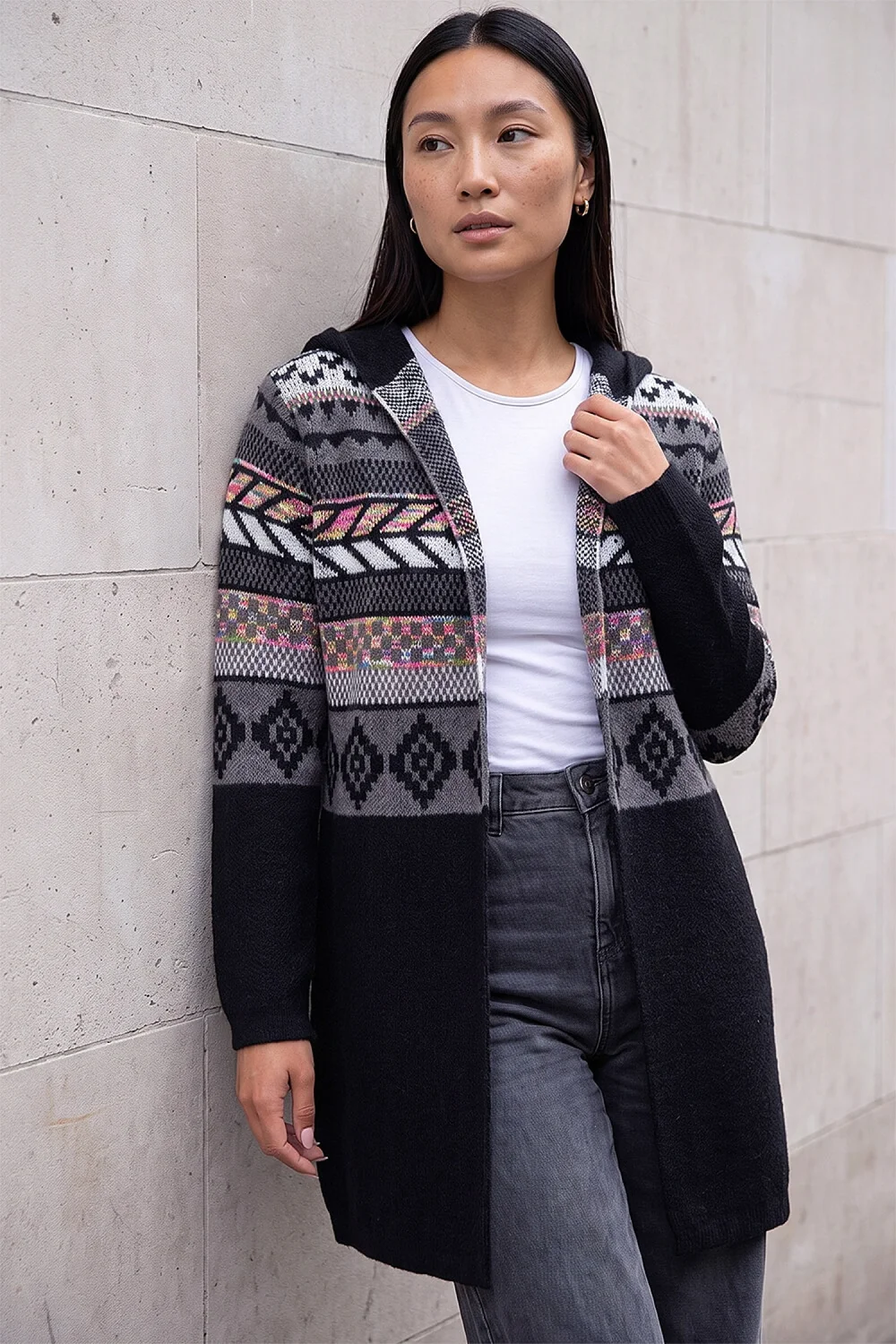 Roman Black Nordic Hooded Cardigan - 16 Image 1