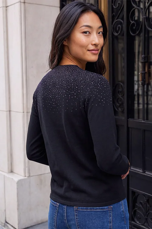 Roman Black Petite Hotfix Knit Jumper - 10 Image 3