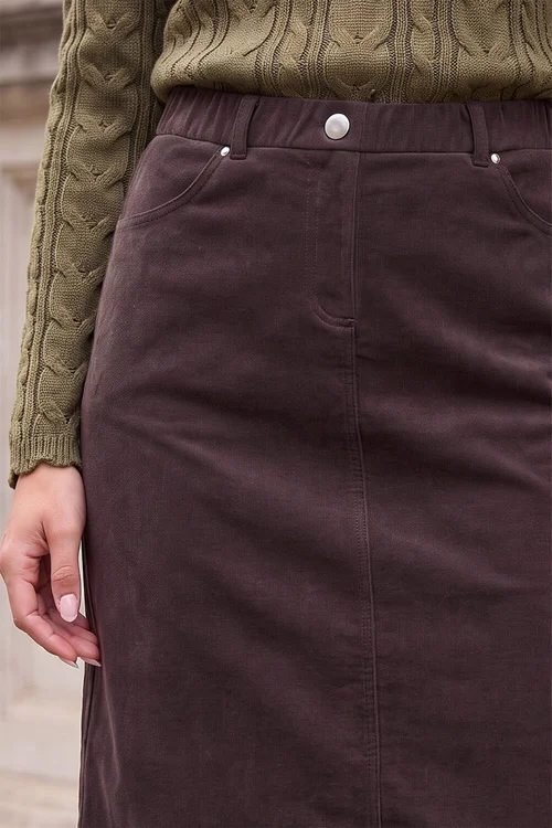 Roman Chocolate Cord Aline Skirt - 14 Image 4