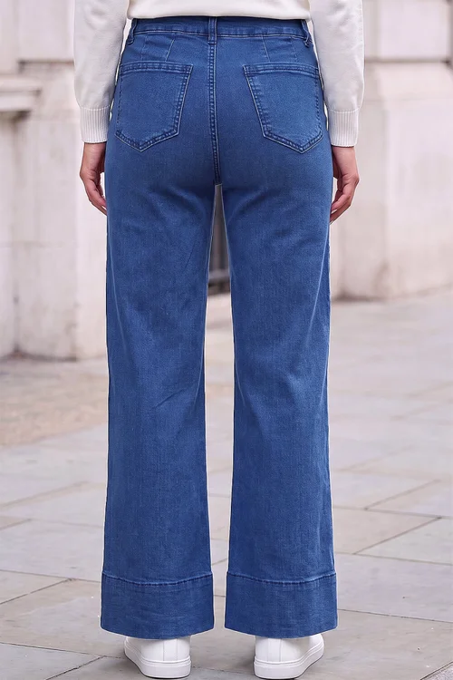 Roman Indigo Petite Seam Detail Jean - 16 Image 3