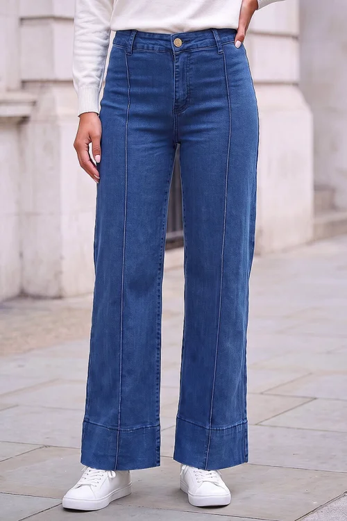 Roman Indigo Petite Seam Detail Jean - 16 Image 1