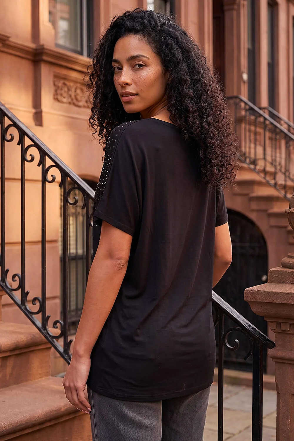 Roman Black Hotfix Oversized Top - 18 Image 3