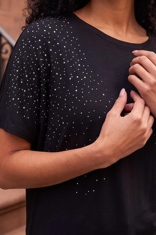 Roman Black Hotfix Oversized Top - 18 Image 4