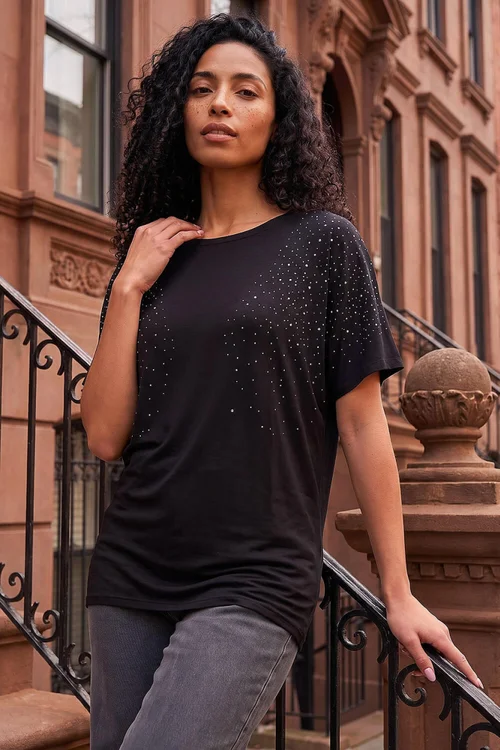 Roman Black Hotfix Oversized Top - 18 Image 1
