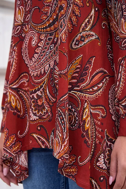 Roman Rust Paisley Tunic Top - 20 Image 4