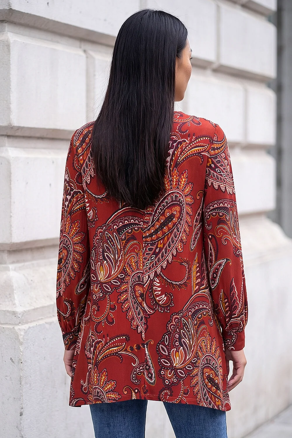 Roman Rust Paisley Tunic Top - 20 Image 3