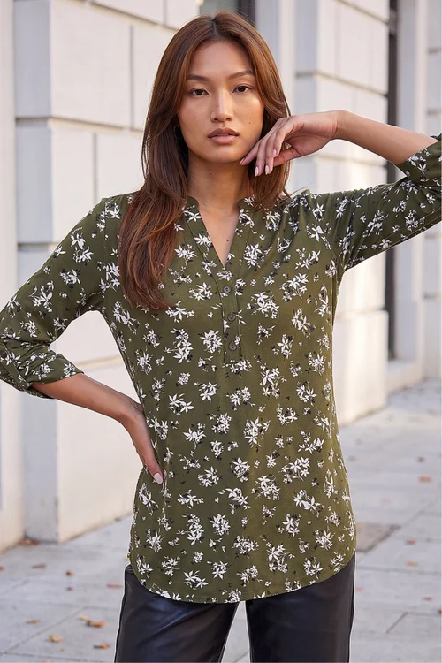 Roman Khaki Ditsy Floral Shirt - 18 Image 2