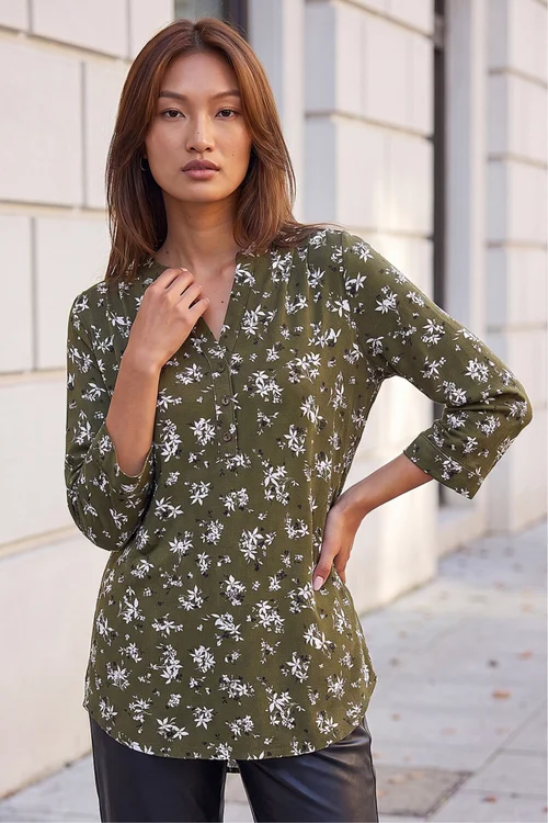 Roman Khaki Ditsy Floral Shirt - 18 Image 1
