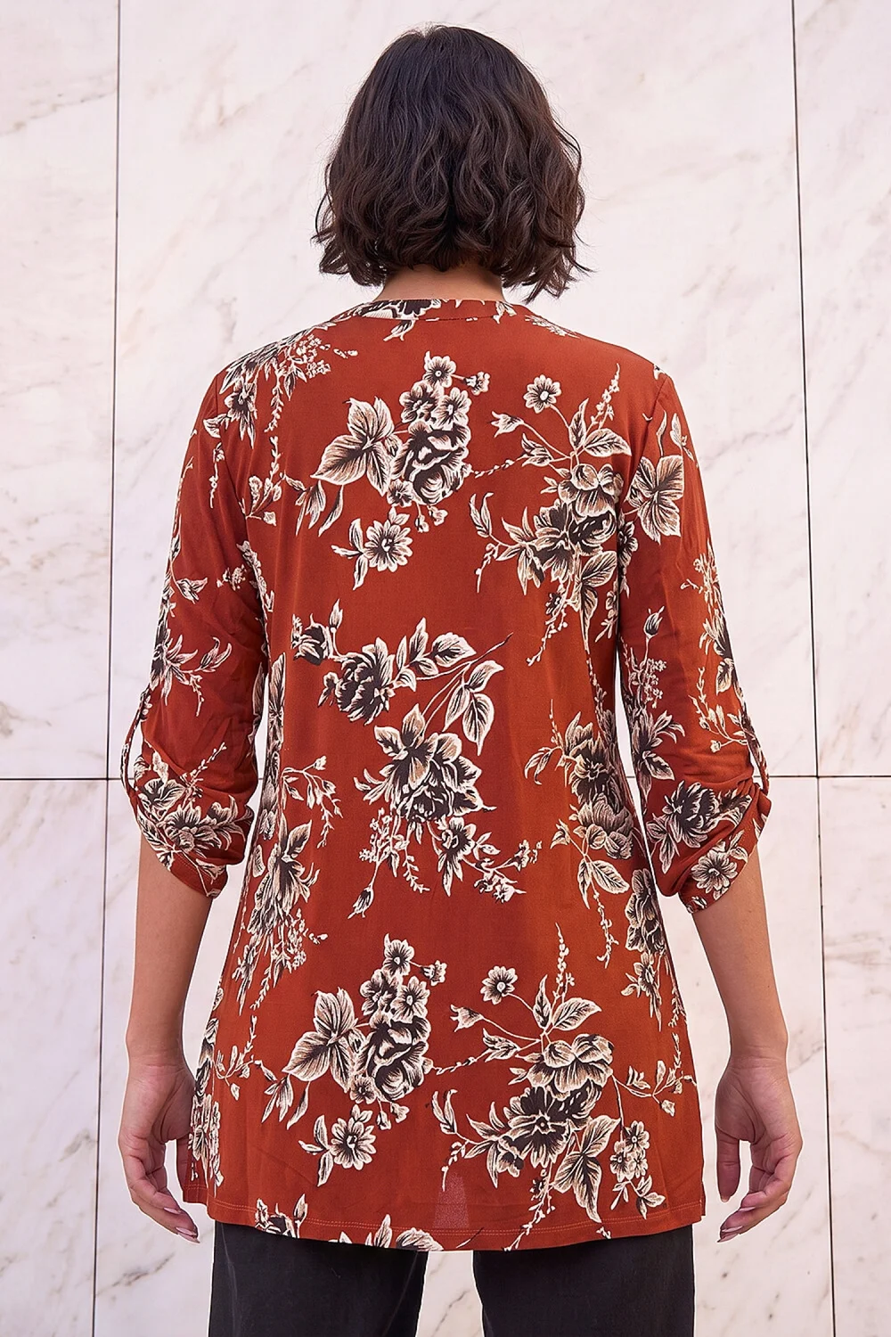 Roman Rust Puff Print Tunic Shirt - 18 Image 4