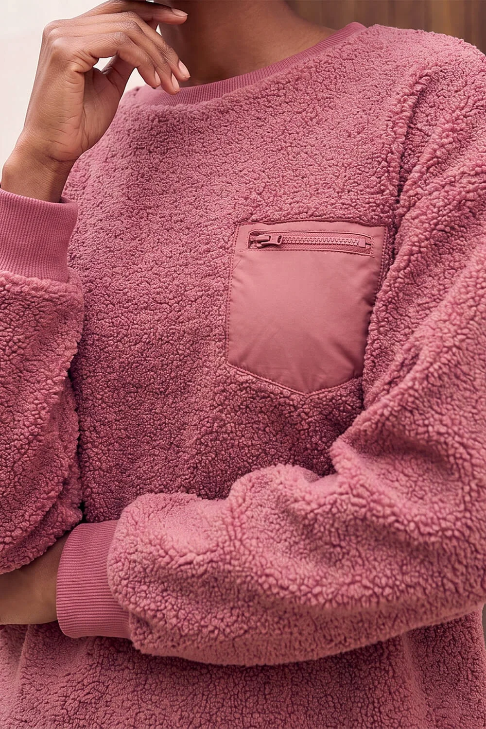 Roman Rose Pocket Fluffy Sweatshirt - 16 Image 4