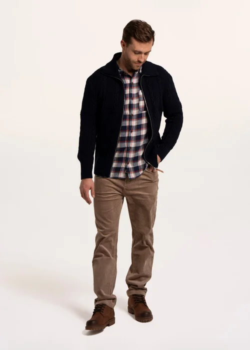Brakeburn Navy Colindale Full Zip Knitted Jumper - S Image 4