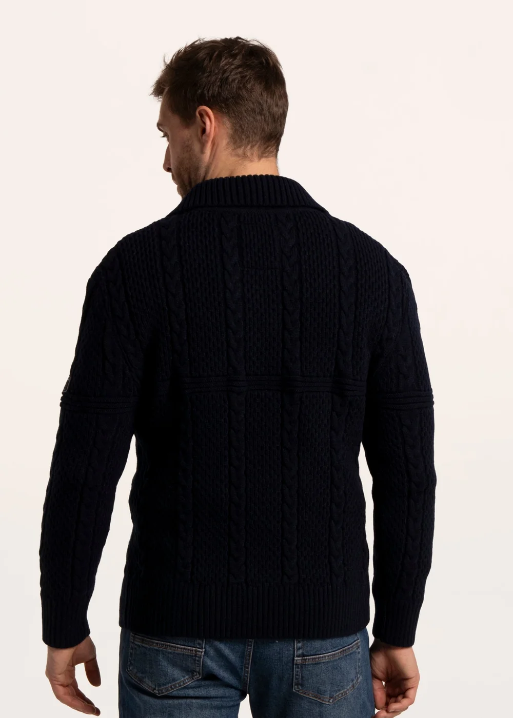 Brakeburn Navy Colindale Full Zip Knitted Jumper - S Image 2