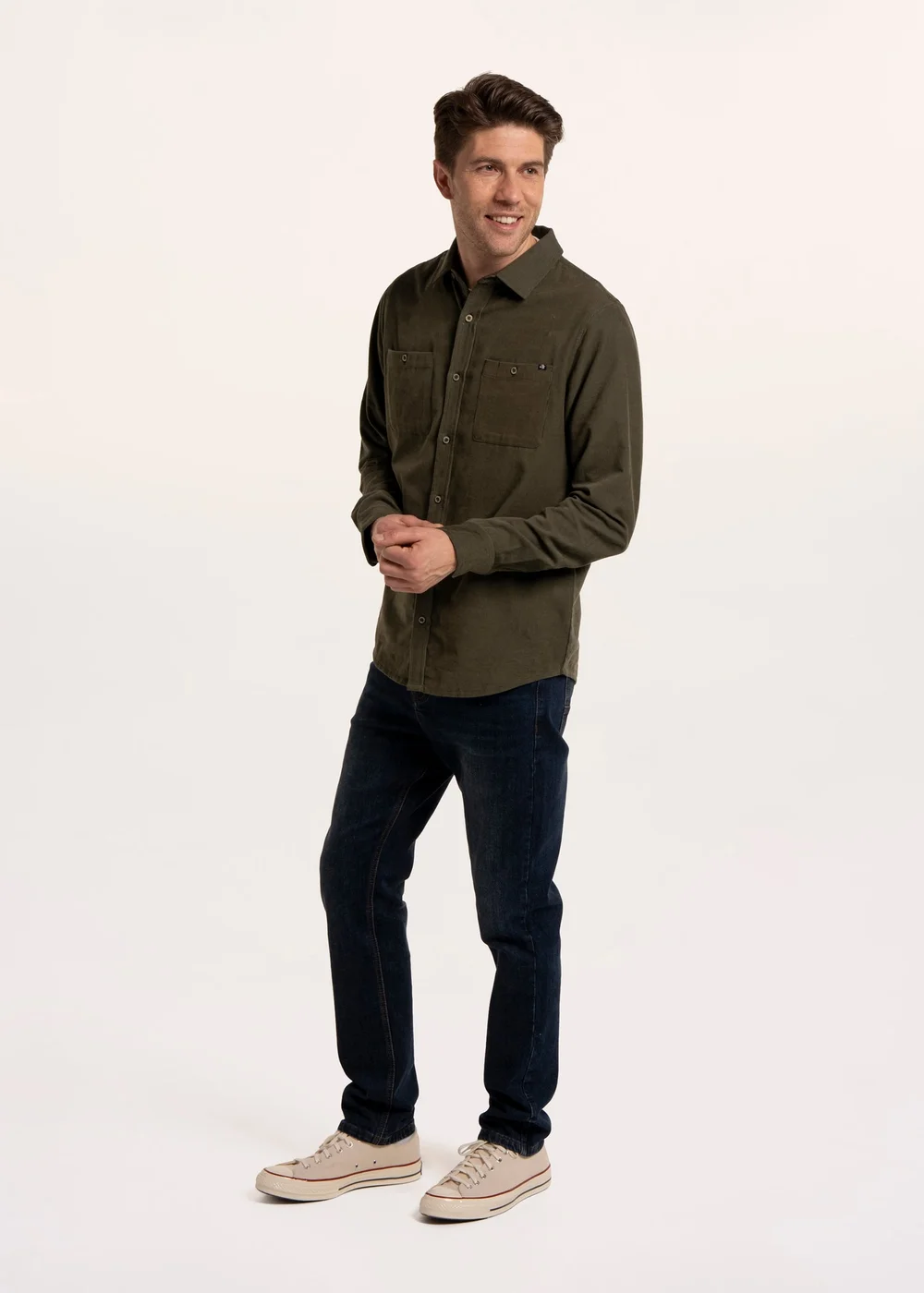 Brakeburn Green Debden Cord Shirt - M Image 3