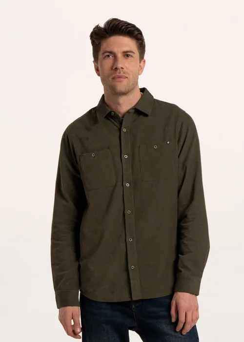 Brakeburn Green Debden Cord Shirt - M Image 1