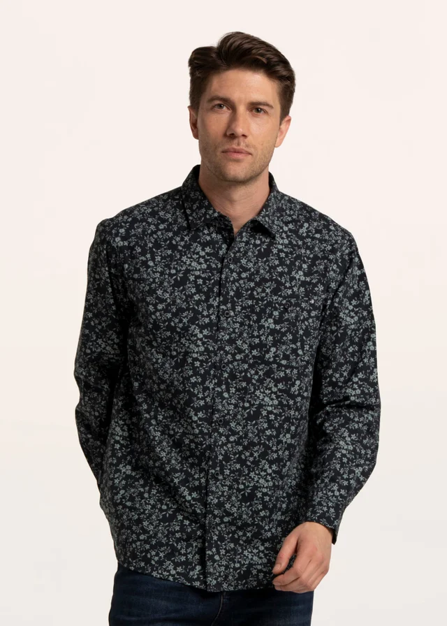 Brakeburn Blue Chancery Floral Printed shirt