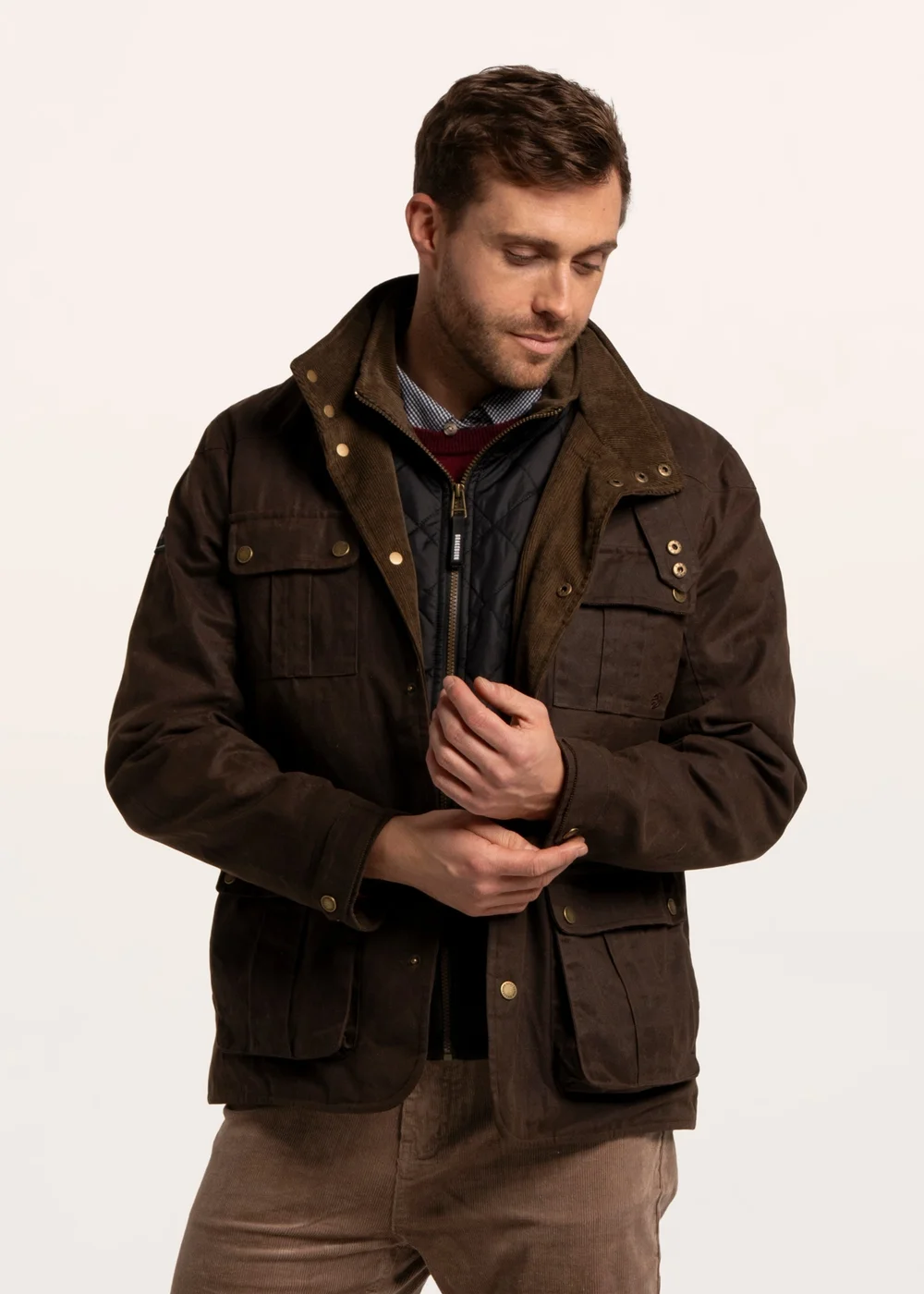 Brakeburn Brown Baker Waxed Flap Pocket Jacket - S Image 4