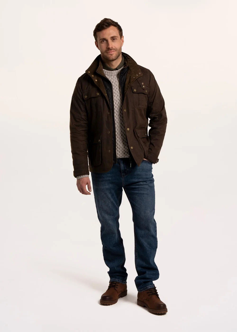 Brakeburn Brown Baker Waxed Flap Pocket Jacket - S Image 5