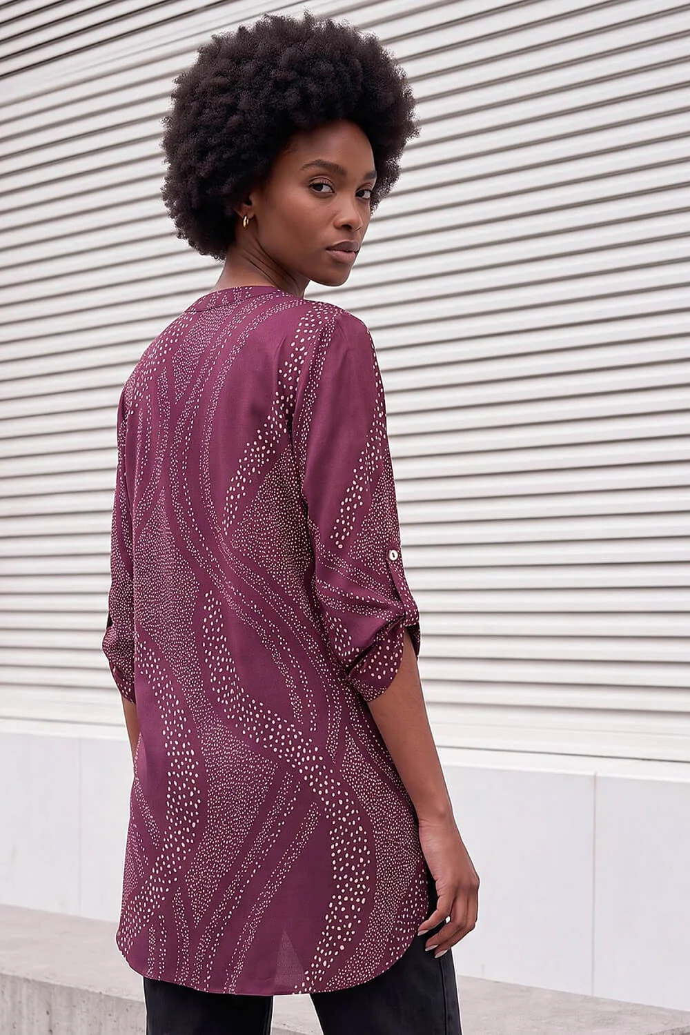 Roman Port Spot Print Longline Top - 18 Image 4