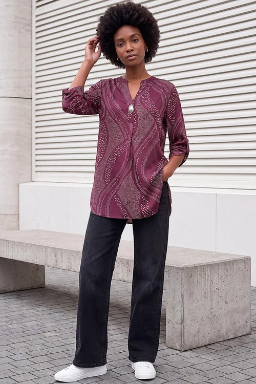 Roman Port Spot Print Longline Top - 18 Image 2