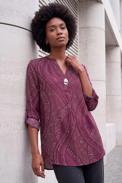 Roman Port Spot Print Longline Top - 18 Image 1