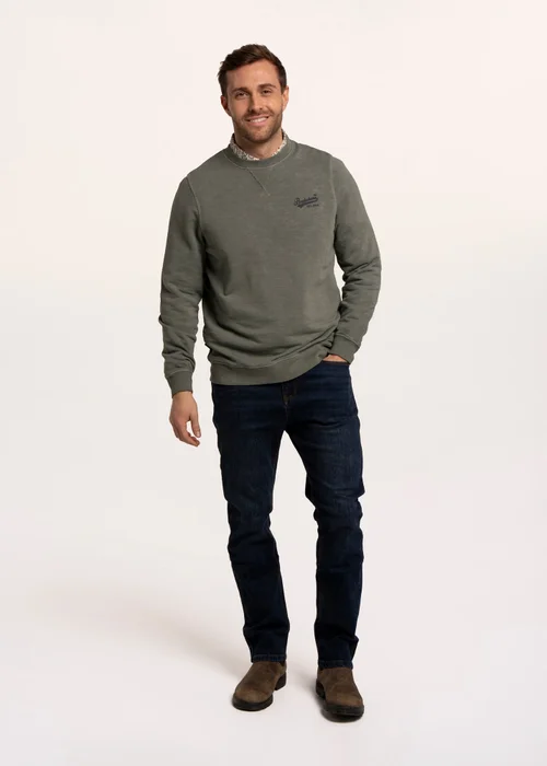 Brakeburn Green Aldridge Garment Dyed Crew Sweat - 2XL Image 5