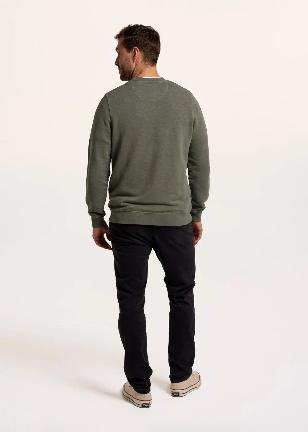 Brakeburn Green Aldridge Garment Dyed Crew Sweat - 2XL Image 2