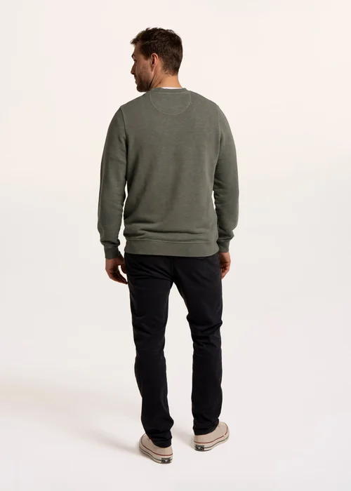 Brakeburn Green Aldridge Garment Dyed Crew Sweat - 2XL Image 2