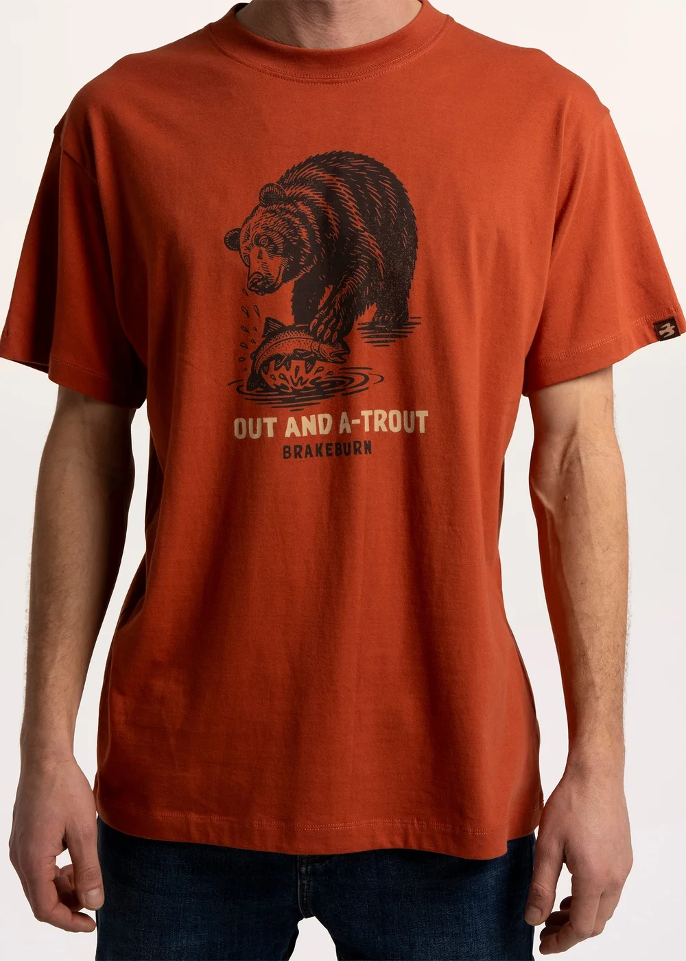 Brakeburn Rust Oakwoodley Bear Out & A Trout T-Shirt - S Image 4