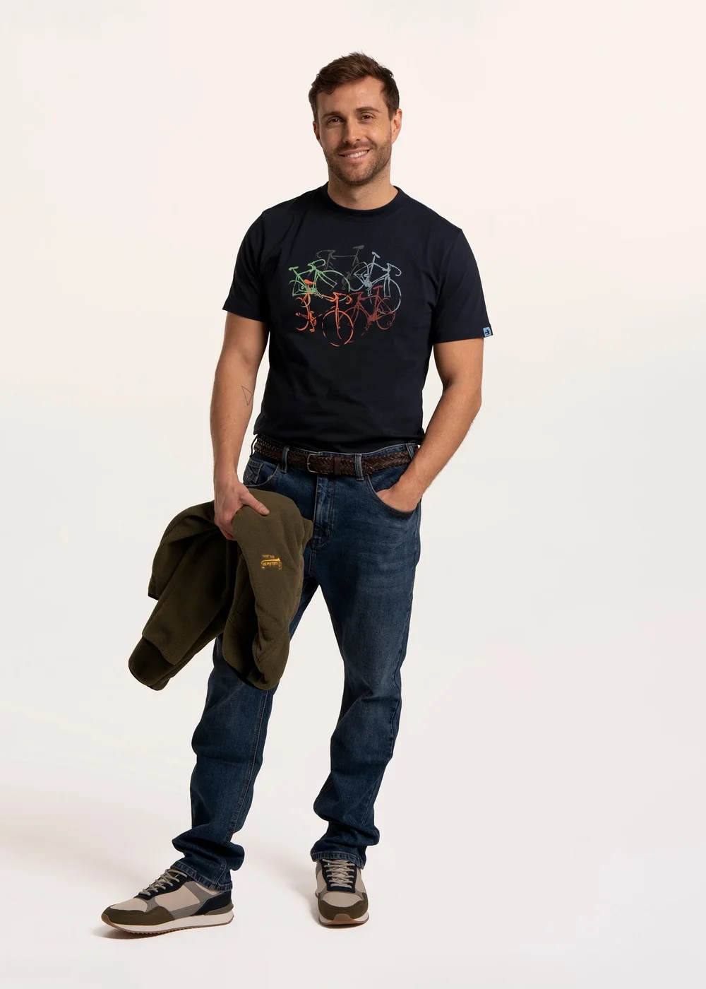 Brakeburn Navy Northolt Bike Stack T-Shirt - L Image 1