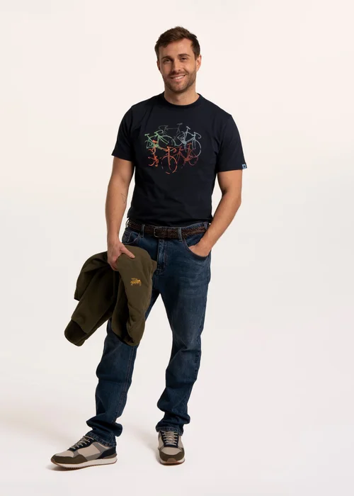 Brakeburn Navy Northolt Bike Stack T-Shirt - L Image 1