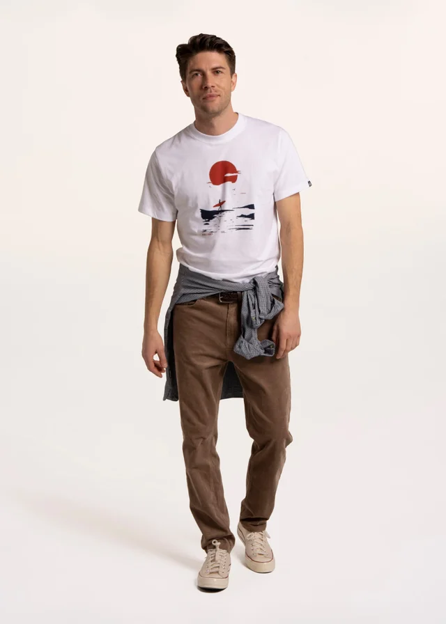 Brakeburn Cream Leyton Sun Set Surf T-Shirt