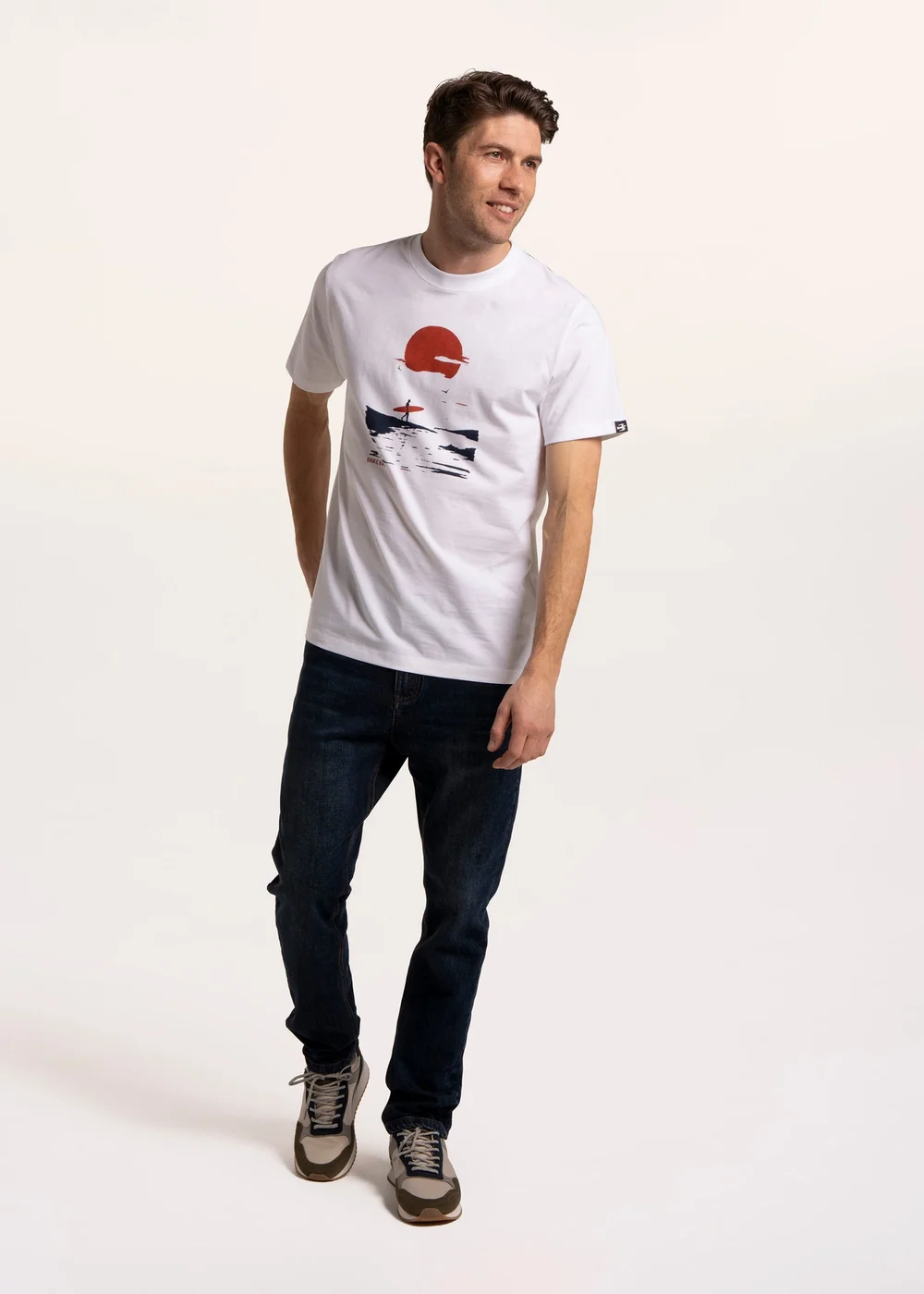 Brakeburn Cream Leyton Sun Set Surf T-Shirt - 2XL Image 3
