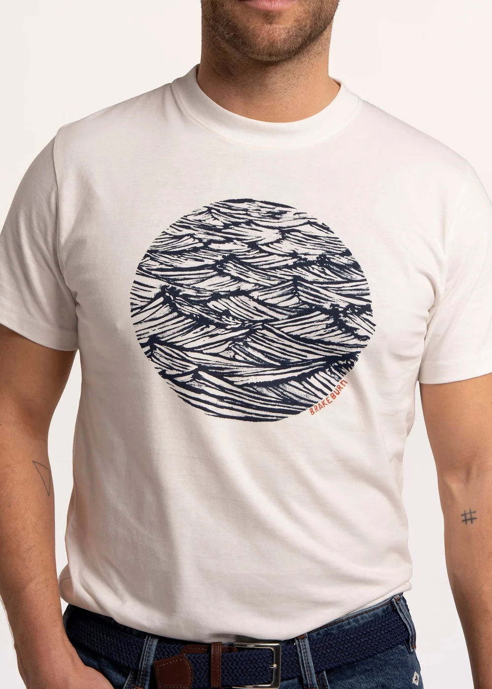 Brakeburn Cream Kilburn Stormy Seas T-Shirt - M Image 4