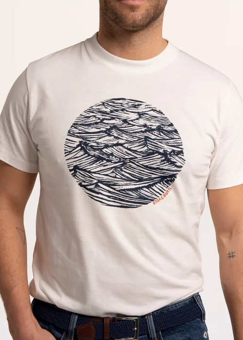 Brakeburn Cream Kilburn Stormy Seas T-Shirt - M Image 4