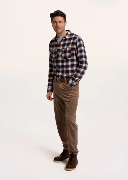 Brakeburn Navy Goldhawk Check Shirt - L Image 3