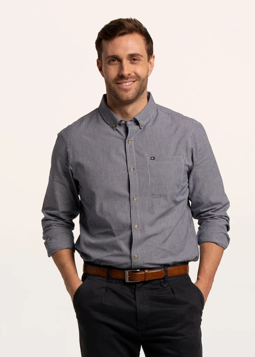 Brakeburn Blue Eastcote Gingham Shirt - 2XL Image 5