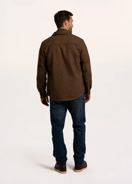 Brakeburn Brown Farringdon Herringbone Over Shirt - S Image 2