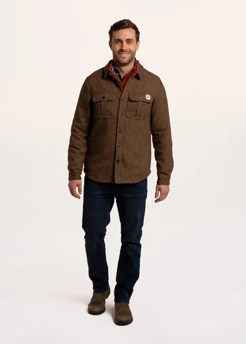Brakeburn Brown Farringdon Herringbone Over Shirt - S Image 5