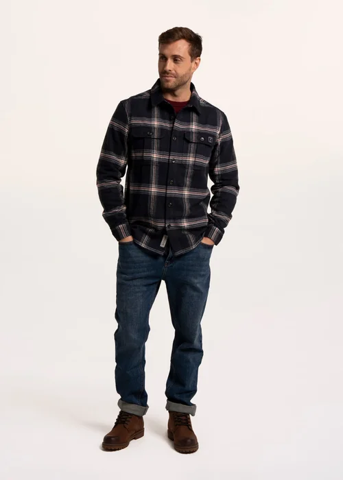 Brakeburn Navy Epping Check Shirt - L Image 1