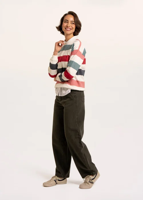 Brakeburn Multi Rockford Striped Drop Shoulder Crew Neck Sweatshirt - 16 Image 3