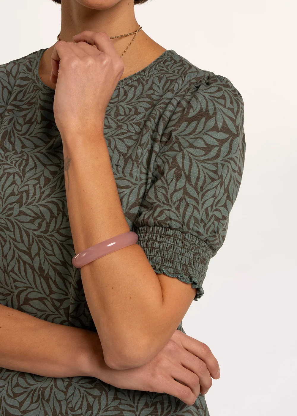 Brakeburn Green Barbe Printed Smocking Cuff Detail T-Shirt - 18 Image 4