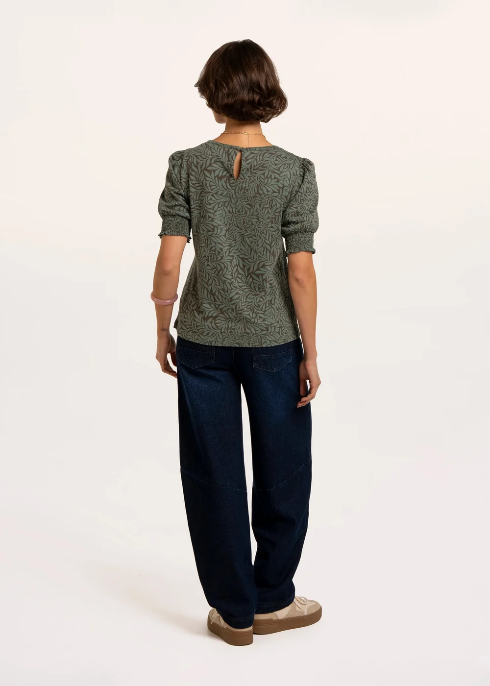 Brakeburn Green Barbe Printed Smocking Cuff Detail T-Shirt - 18 Image 2
