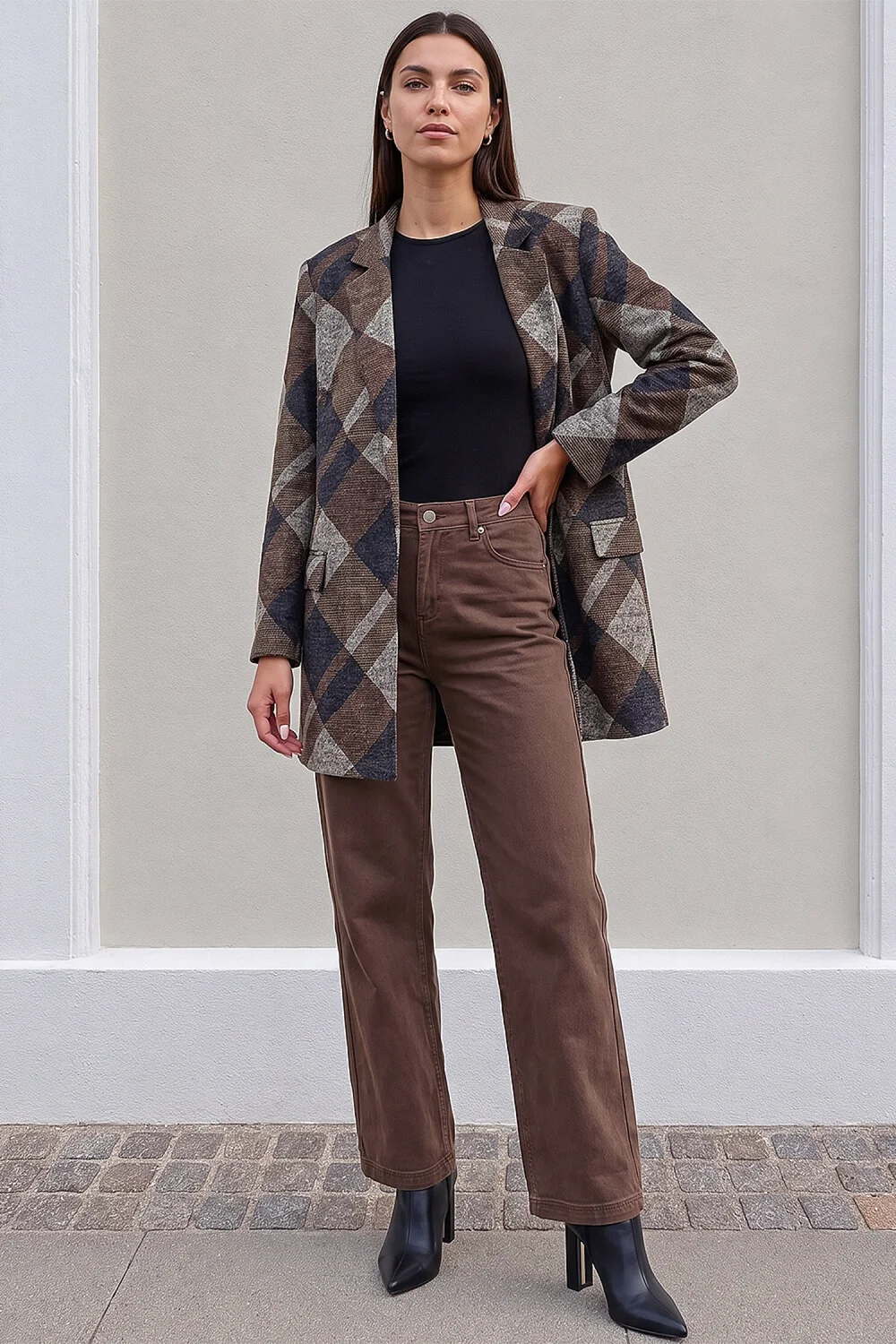 Roman Coffee Check Edge To Edge Jacket - 20 Image 2