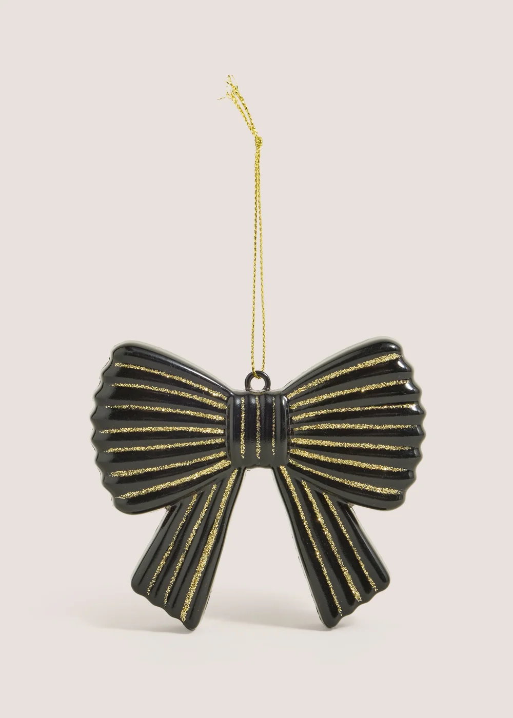 Black & Gold Bow Bauble Decoration Image 1