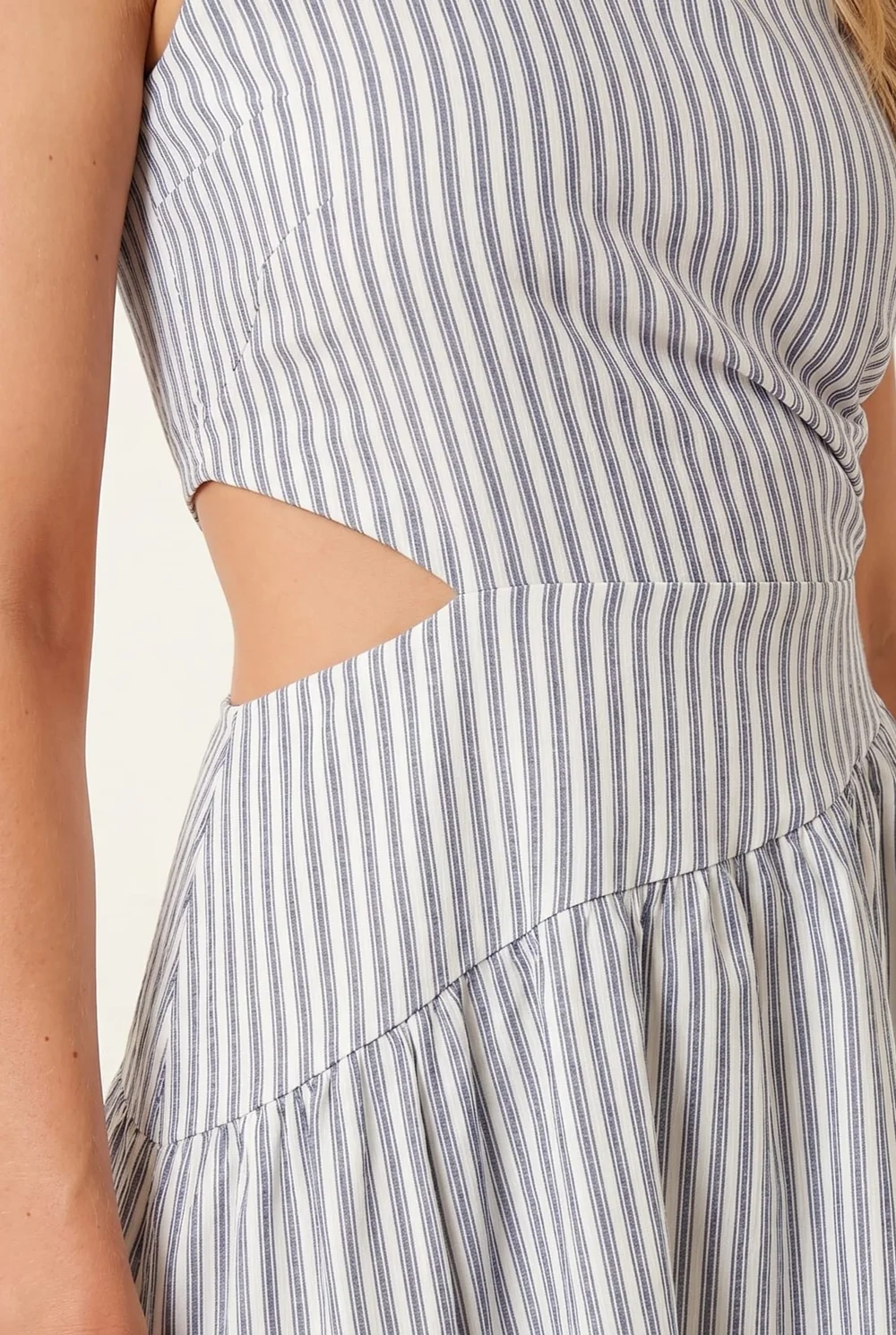 Style Cheat Jasmine Stripe One-Shoulder Midi Dress - 10 Image 3