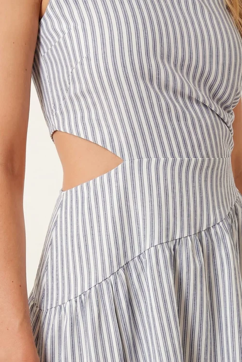 Style Cheat Jasmine Stripe One-Shoulder Midi Dress - 10 Image 3