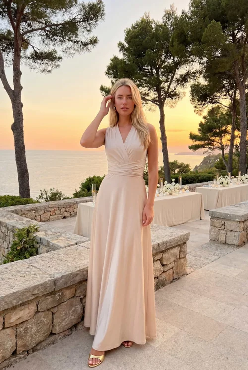 Style Cheat Multi-way Slinky Maxi Dress, Champagne - 14 Image 5